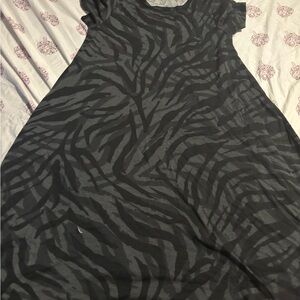 LuLaRoe Black and Gray Zebra Maxi Dress
